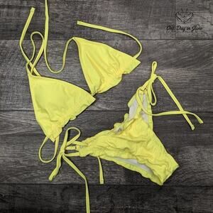 ODIJ Lettuce Edge Triangle Bikini Size Small Top Medium Bottom